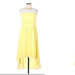 Etam Weekend French Hi Low witchy draped dress Yellow size 8